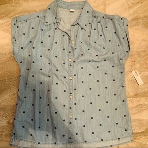 3/$25 Denim Polka Dot Top